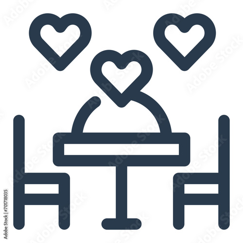 Romantic Dinner Icon for Intimate Meals
