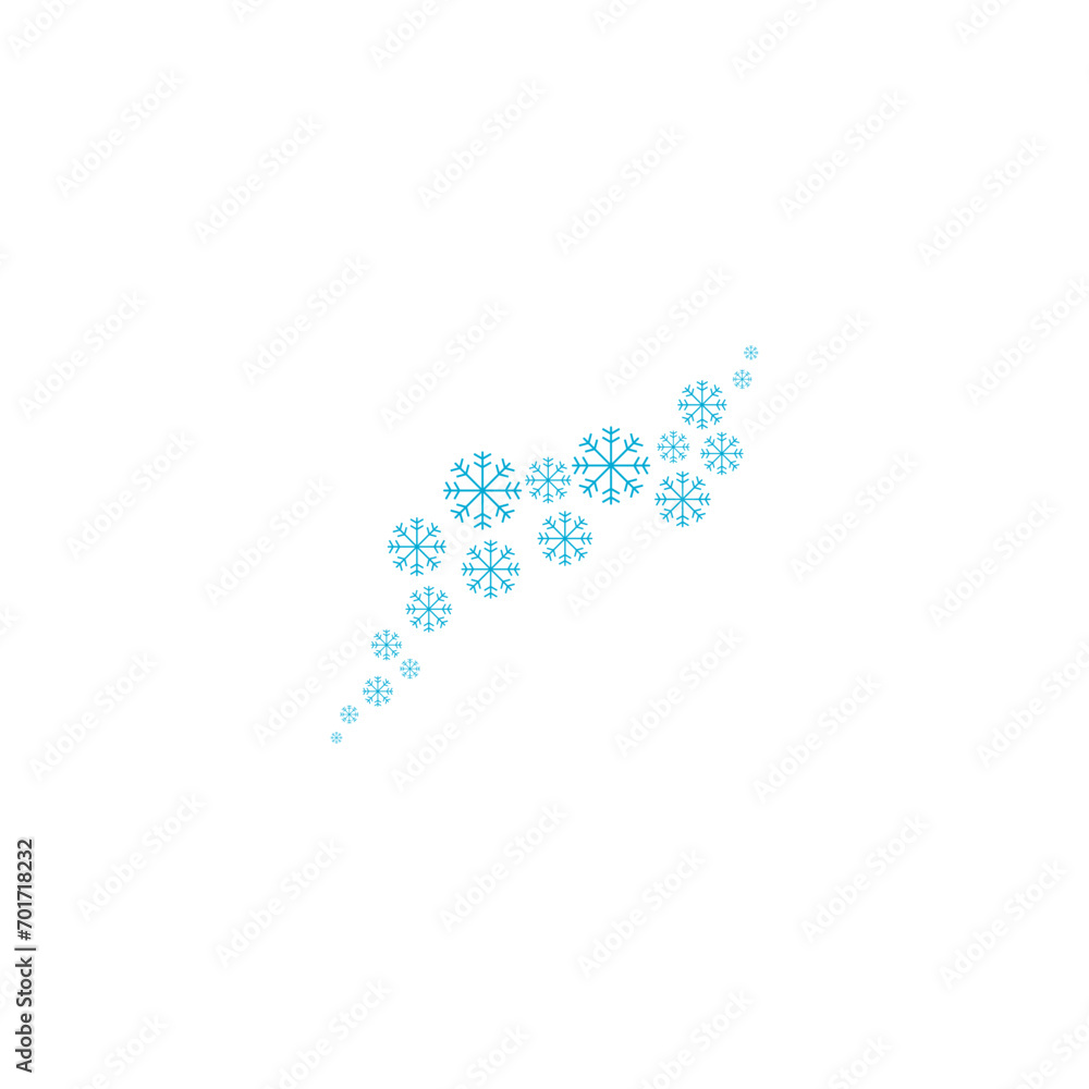 Snowflake wave winter icon isolated on white background