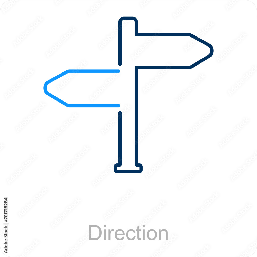 Direction and way icon concept Direction and way icon concept