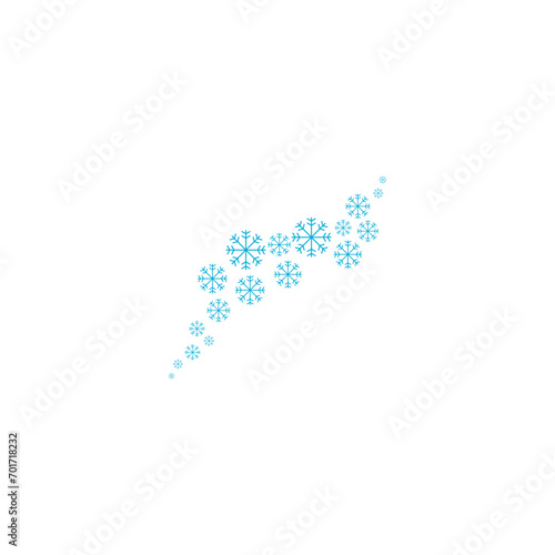 Snowflake wave winter icon isolated on white background