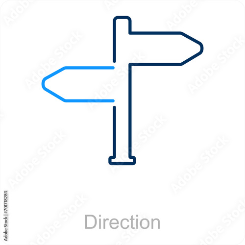 Direction and way icon concept