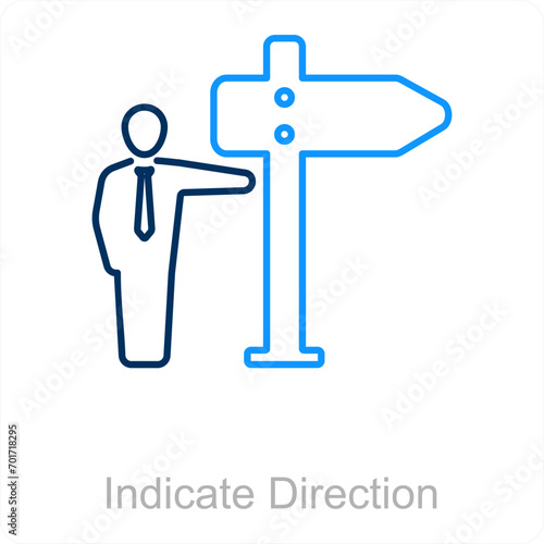 Indicate Direction and way icon concept