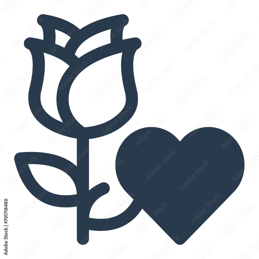Love and Rose Icon for Romantic Florals Love and Rose Icon for Romantic Florals