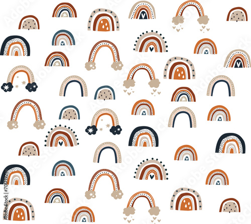 rainbow pattern scandinavian, use for wallpaper nursery or kids room wall art