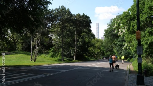 People jogging in Central Park in Central Park, Manhattan, New York City, USA