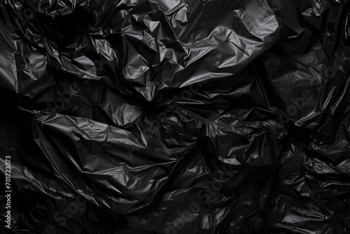 plastic bag texture black garbage trash background, Generated AI