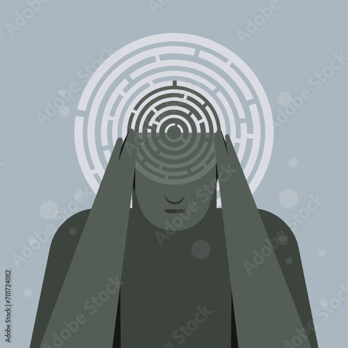 A thinking person having a brain acts like a maze