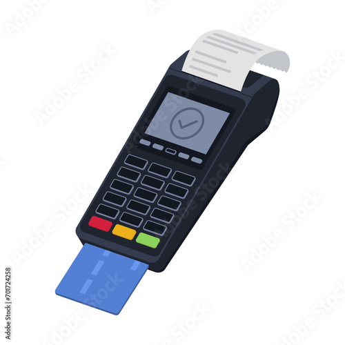 POS terminal processing a credit card payment