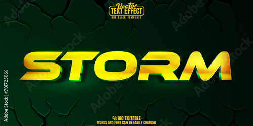 Storm editable text effect, customizable thunder and shock 3D font style