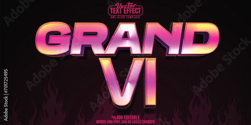 Game editable text effect, customizable grand and play 3D font style