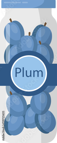 Glass Jar With Plums