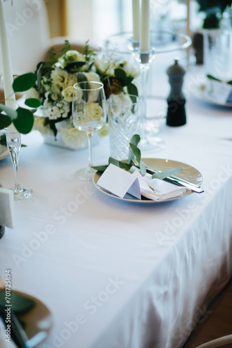 Guest wedding card on the table