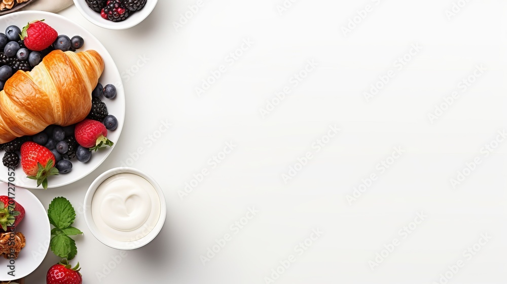 Above, you can see a view frame featuring a delicious breakfast and copy space. Above, you can see a view frame featuring a delicious breakfast and copy space.