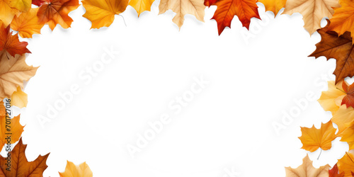 Autumn falling leaves isolated on white background. Autumn maple and oak leaves. 