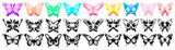 Set collections trendy flying butterfly icon design vector illustration
