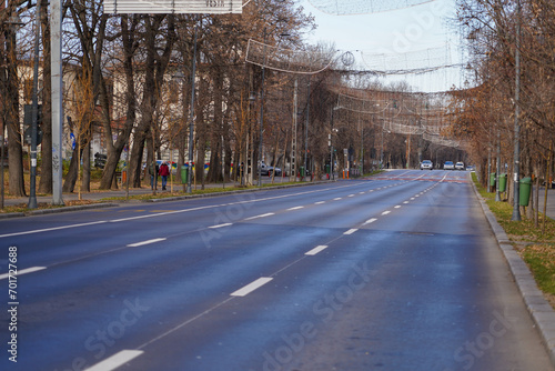 the road without road traffic.