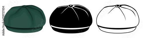 set collection baggy green cap icon vector illustration