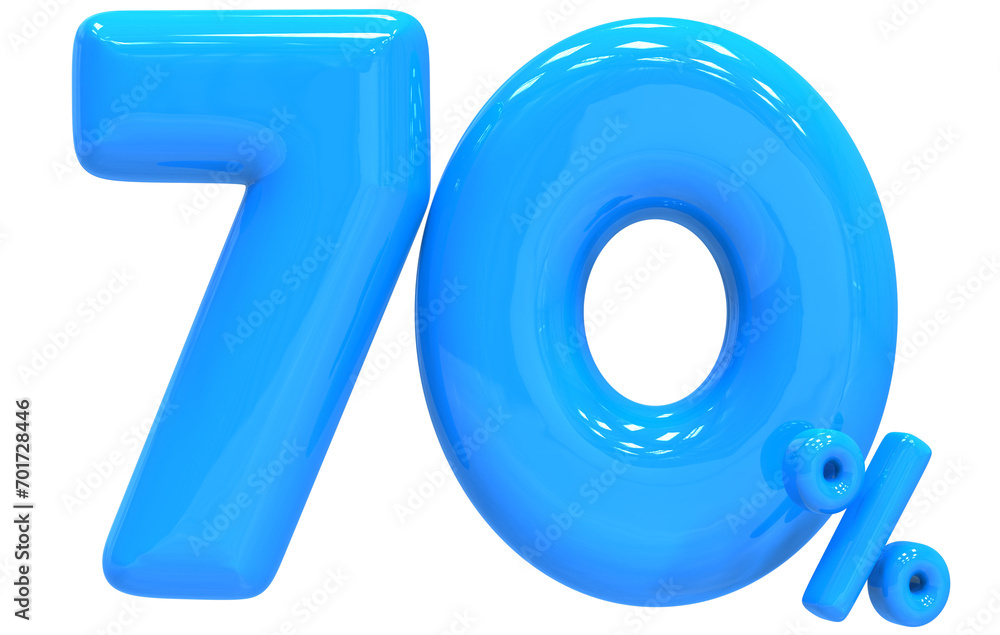 70 Balloon Blue Number Discount 3D Render 70 Balloon Blue Number Discount 3D Render