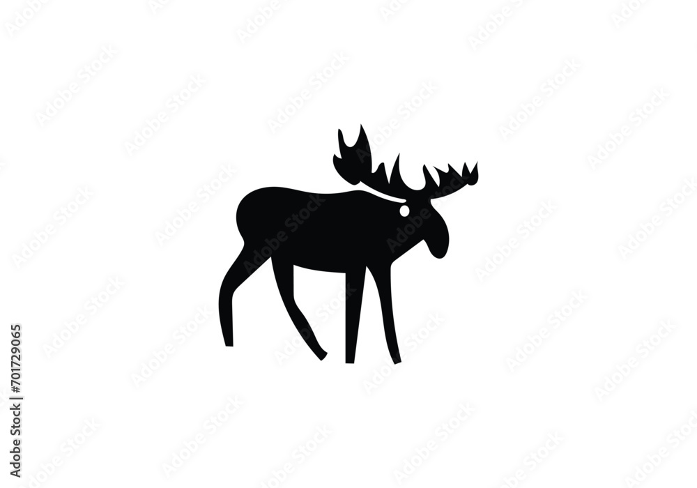 Cervalces latifrons Broad Fronted Moose minimal style icon illustration design Cervalces latifrons Broad Fronted Moose minimal style icon illustration design