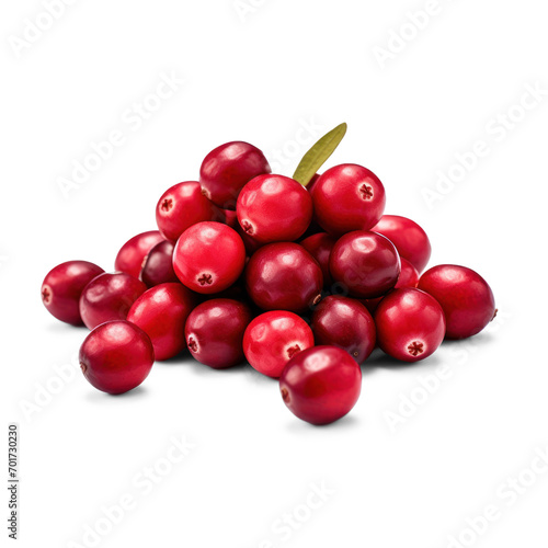 Pile cranberries isolated on white or transparent background, png