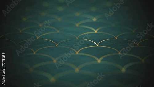 Design Gold Art Deco 3d Background Animation/ 4k animation of an abstract art deco design with ornamental patterns shifting and depth of field blur photo