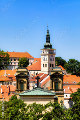 The Church of St Wenceslas in the Beautiful City of Mikulov in the Czech Republic photo