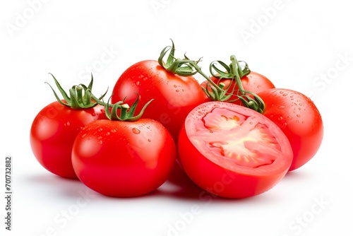 organic pureed tomatoes, brilliantly vibrant and isolated on a pristine white backdrop