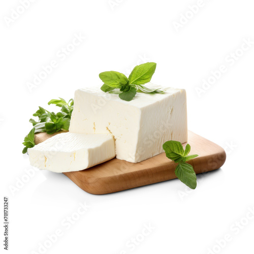 Feta cheese kept in food phot  on isolate transparency background, PNG