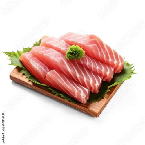 Fresh Maguro Tuna sashimi on isolate transparency background, PNG