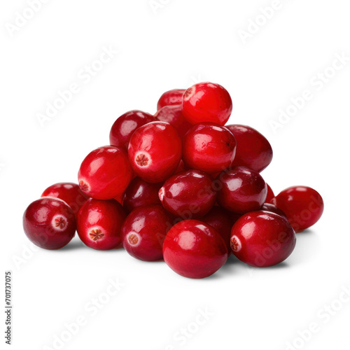 Cranberries fall on a pile on a white background, levitating cranberries. on isolate transparency background, PNG
