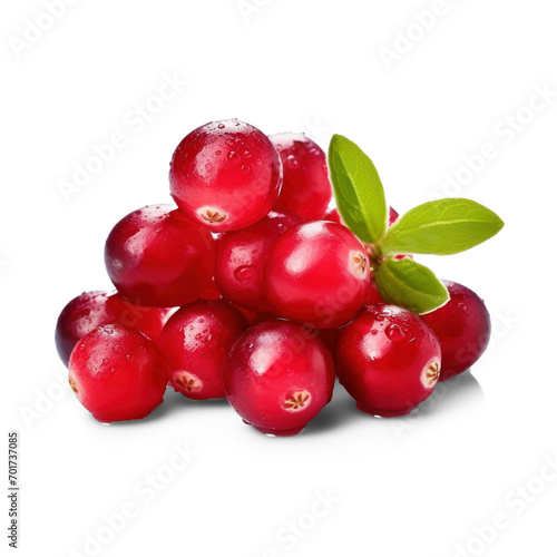 Cranberries fall on a pile on a white background, levitating cranberries. on isolate transparency background, PNG 