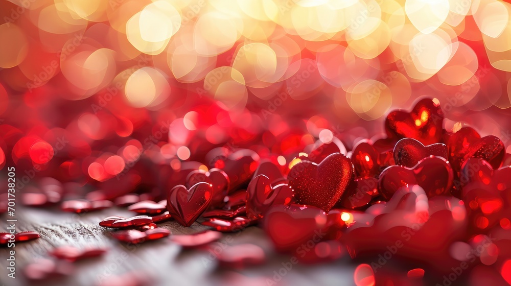 shiny horizontal valentine day design with glossy red floating hearts shiny horizontal valentine day design with glossy red floating hearts