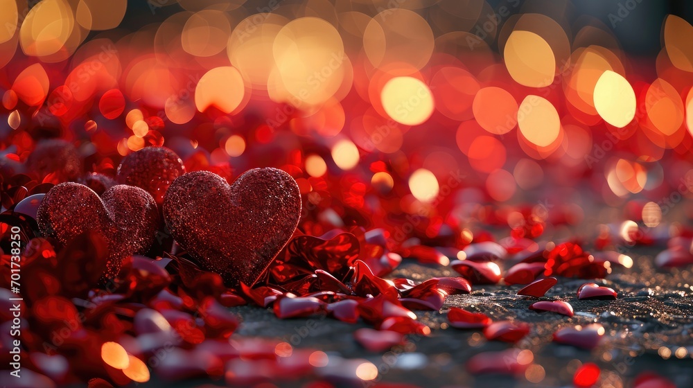 Valentine day hearts red background with glossy red floating heart Valentine day hearts red background with glossy red floating heart