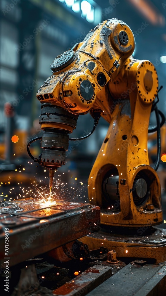 automation robot arm in manufacturing factory on production line automation robot arm in manufacturing factory on production line