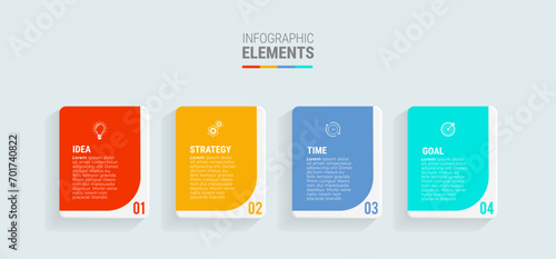 Business infographic template design icons 4 options or steps