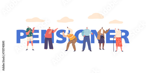Happy Pensioners, Radiant And Content, Retired Characters Enjoying The Golden Years With Fulfilled Smiles, Vector Poster