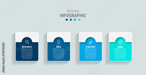 Business infographic template design icons 4 options or steps photo