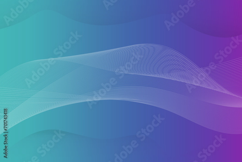 Abstract wave shape on gradient vivid bright magenta blue background. Minimal futuristic design backdrop.
