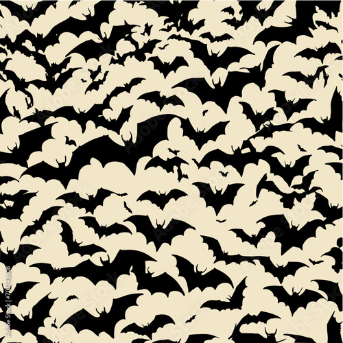 Seamless pattern with bats