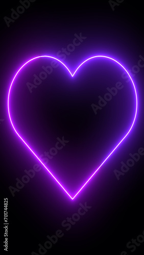 Vertical high-resolution Love heart neon lights Illustration. The heart-illustration backdrop for Valentine s Day  Mother s Day  weddings  and Father s Day.