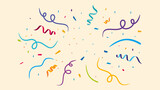 Confetti background, vector, clipart, congratulations confetti explosion, colorful confetti for birthday banner, new year, party, carnival, Christmas, holiday, anniversary & graduation celebration