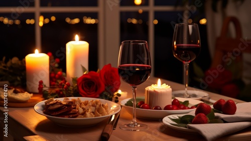 Valentine's day dinner setting