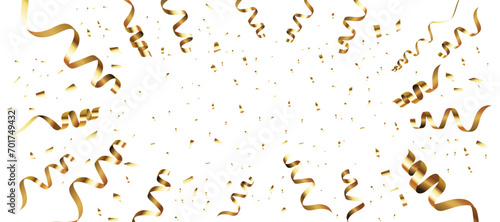 Gold confetti background, congratulations confetti explosion, isolated on white, vector, clipart, birthday banner, new year, party background, Christmas, holiday, anniversary, graduation celebration