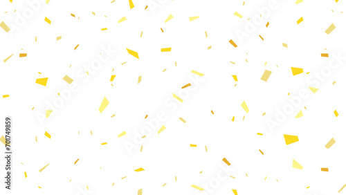 Falling gold confetti isolated on white background, 
confetti explosion, pattern, vector, celebration background for birthday banner, party, holiday, office, anniversary & graduation celebration