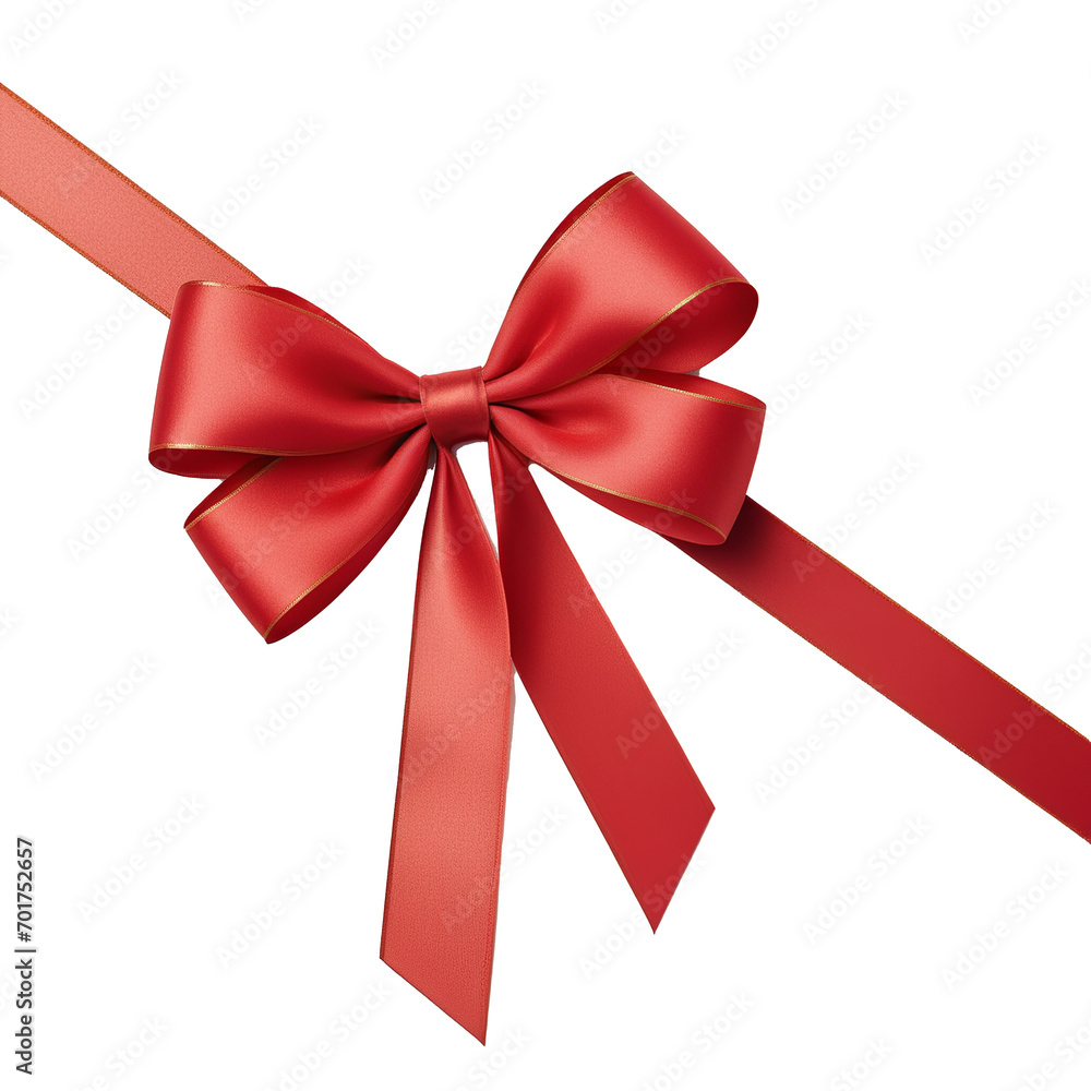Artistic Illustration of a Red Ribbon with Gold Bow On transparent background PNG file Artistic Illustration of a Red Ribbon with Gold Bow On transparent background PNG file
