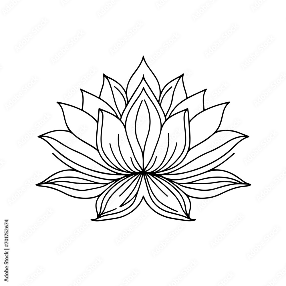 lotus lily water flower in a vintage woodcut engraved etching style vector illustration.