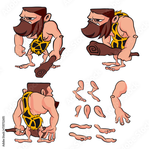cave man mobile game character animation parts