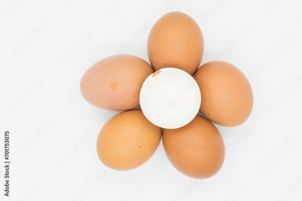 Fresh Chicken Eggs on white background. Fresh Chicken Eggs on white background.