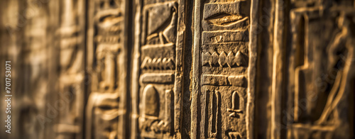 Old Egyptian hieroglyphs on an ancient background. Ancient Stone carvings and hieroglyphs  photo