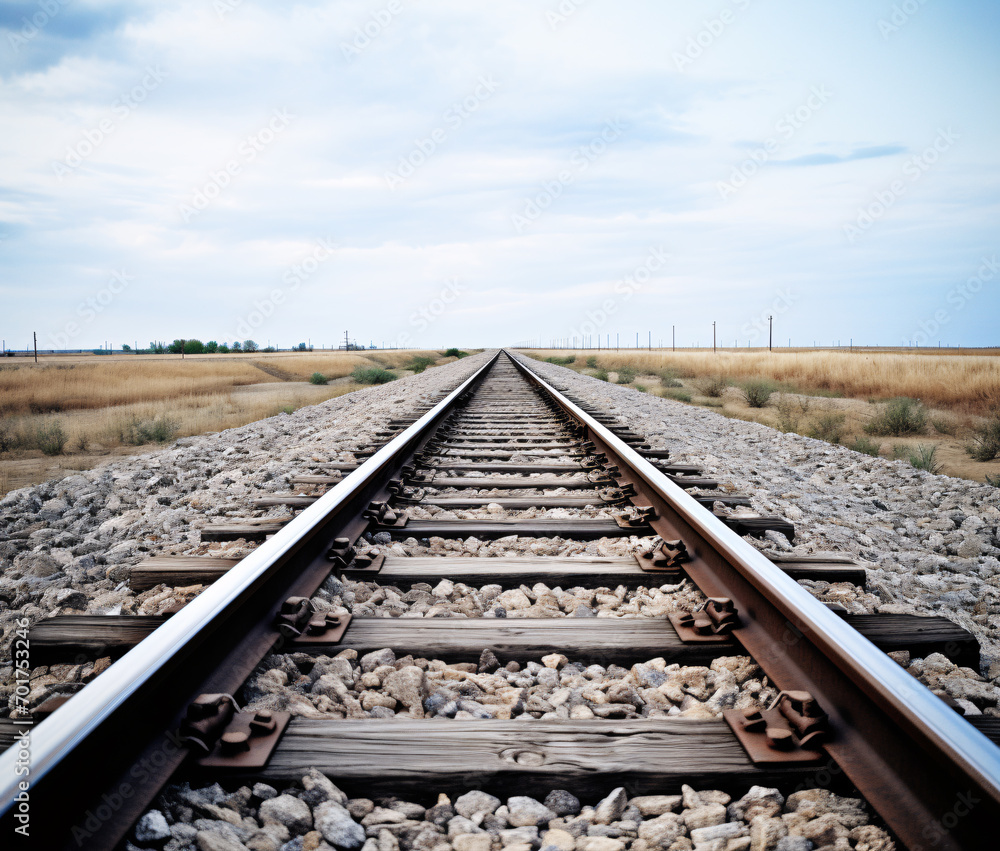 A railroad track on a white background.